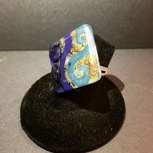 Fused glass earrings.